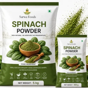 Sarwa Foods spinach powder — bright green dehydrated spinach powder