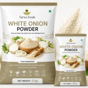 Sarwa Foods white onion powder — pale dehydrated onion powder in bulk